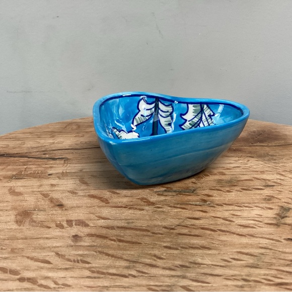 🔵 Cute Heart Shaped Dish - Trinket Bowl - Ceramic Crafted - Excellent - Picture 4 of 11